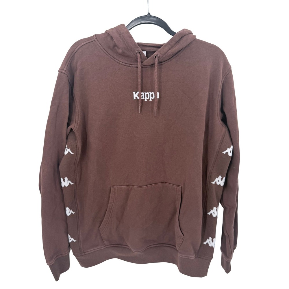 Kappa Mens XL Brown Omini Logo Tape Pullover Hoodie Sweatshirt Streetwear